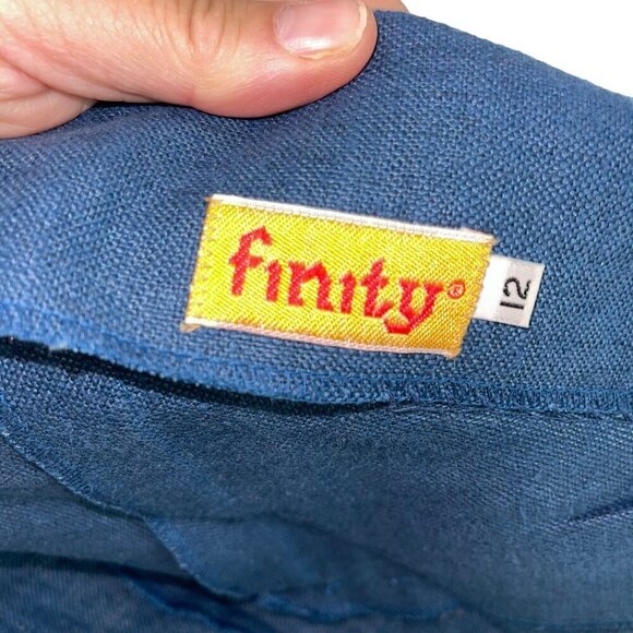 Finity Vintage 1980s Womens Blazer Size 12 Blue Pockets Pure Linen USA - Picture 5 of 10